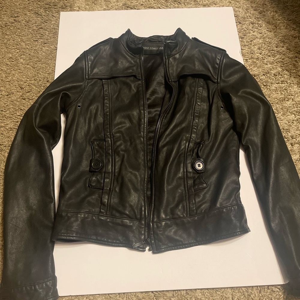 West coast  soft leather Women's Black Leather Jacket.  Size M